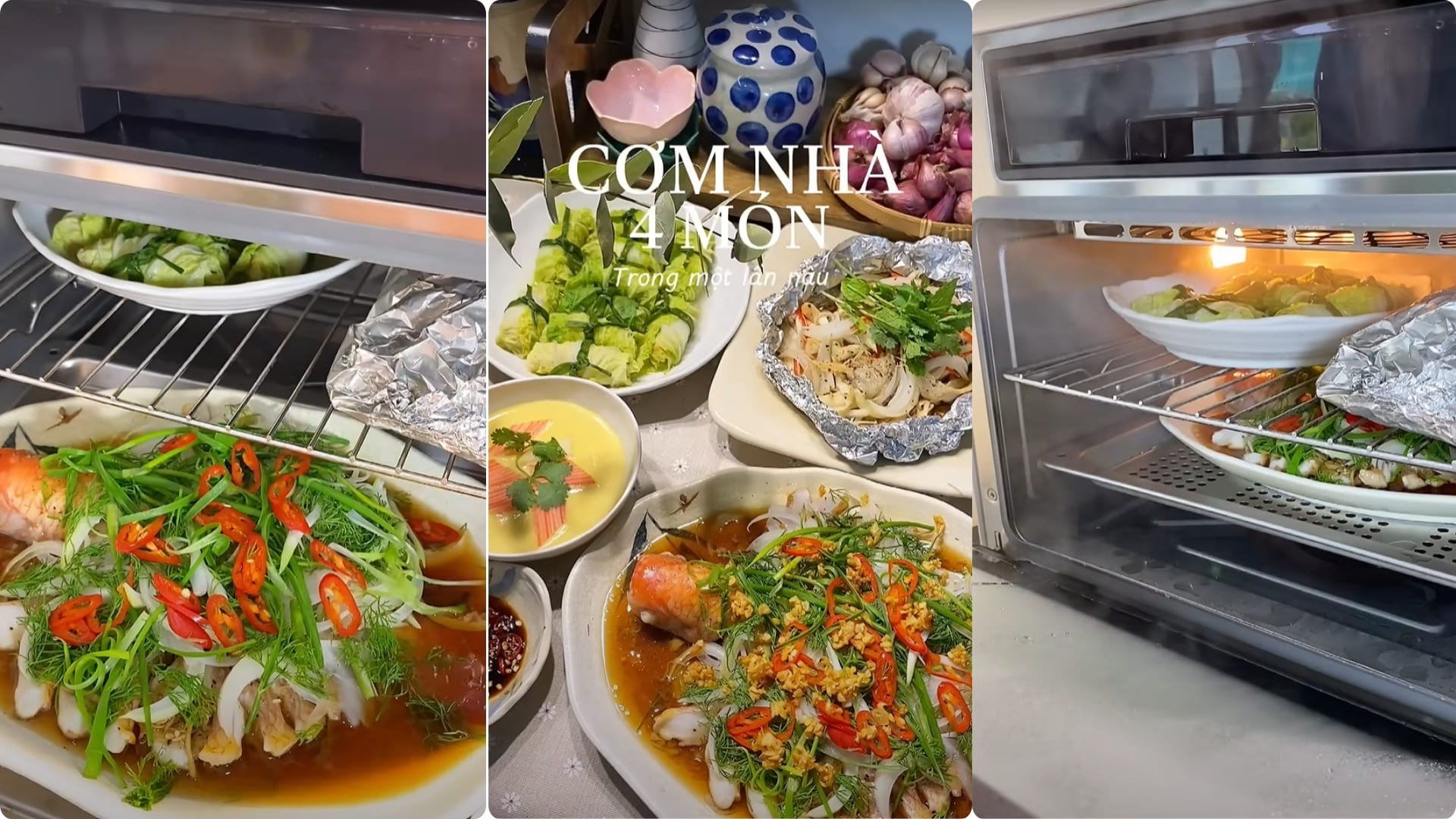 Cá Diêu Hồng Hấp Xì Dầu, Cải Thảo Cuốn Thịt, Nấm Hấp Sả, Trứng Hấp Thanh Cua 2GOOD S100